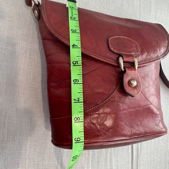 Vintage Oroton Australian Leather Saddle Bag Crossbody Purse Brown Red - Picture 2 of 12